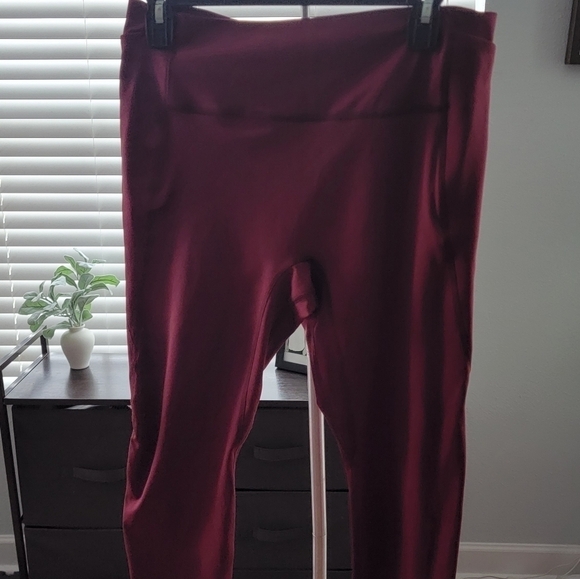 All In Motion Leggings Womens Large High Rise Brushed Sculpt Active Burgundys - Picture 3 of 7
